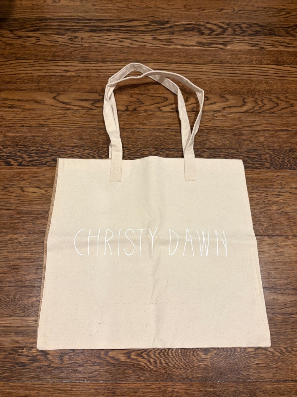Christy Dawn Canvas and Burlap Tote Bag with Logo